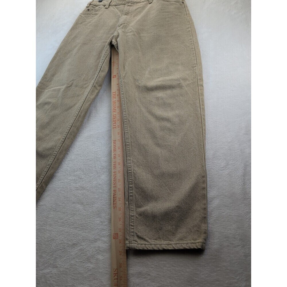 VTG 90s Levi's 550 Made in USA Orange Tab Relaxed Sandstone Tan Jeans 36x30 - Picture 3 of 14